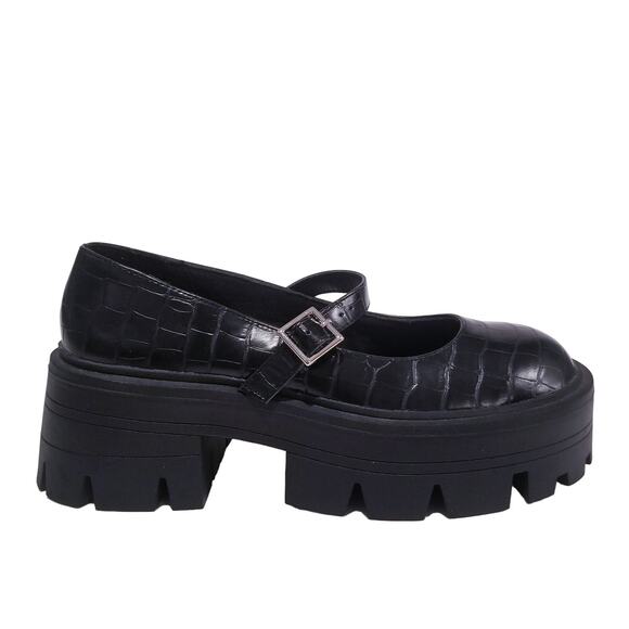 ASOS Design Black Platform Y2K Style Chunky Heels Shoes Lug Sole - Picture 1 of 10